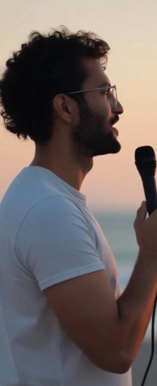 Sean performing at golden hour
